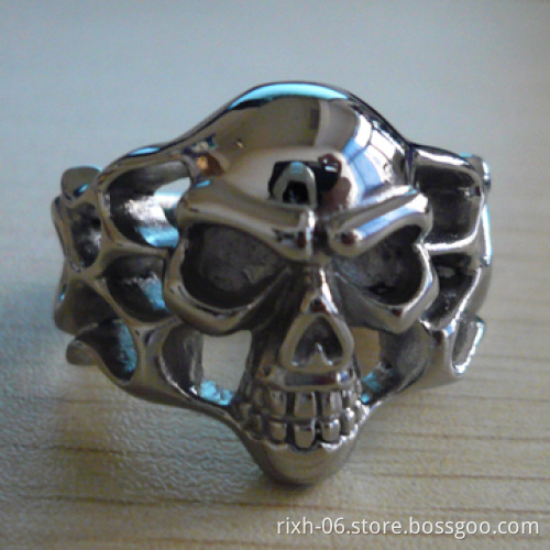 titanium investment casting skull rings,titanium castig ring